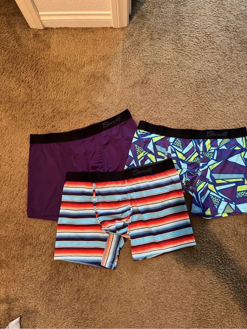 Shinesty Men’s Purple & Multi-Color Boxer Brief 3-Pack Lot